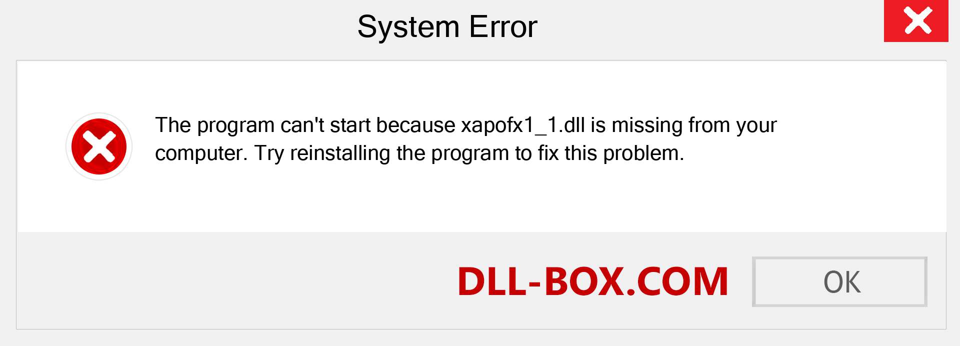  xapofx1_1.dll file is missing?. Download for Windows 7, 8, 10 - Fix  xapofx1_1 dll Missing Error on Windows, photos, images